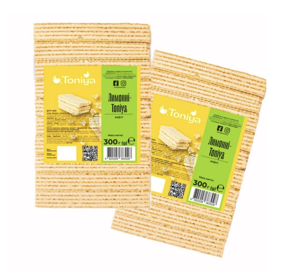 Вафлі Лимонні 300г TM Toniya